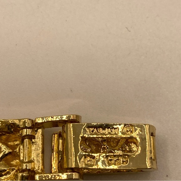 Bracelet 925 Sterling Silver Taiwan Solid Nugget 10k Gold plated vermeil CZ 7” - Picture 6 of 11